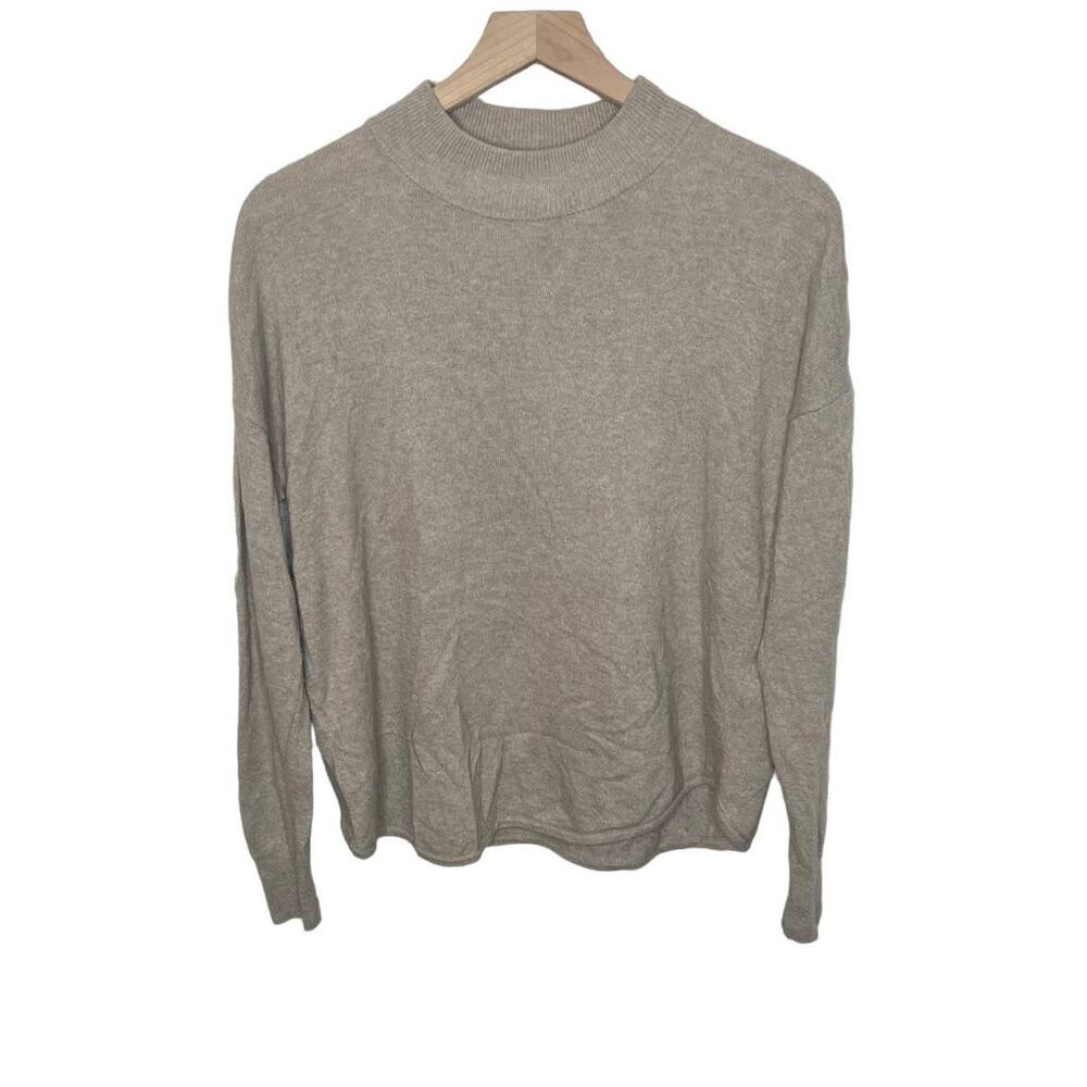 MADEWELL Women's S Ashbury Mock Neck Knit Sweater Wool Alpaca Heather Hazelwood